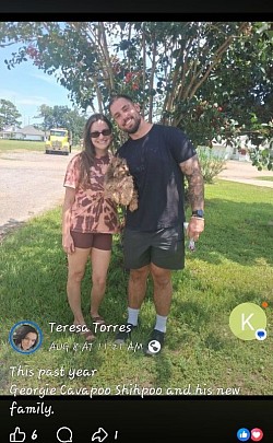 Proud new owners 1our puppies their newest family member